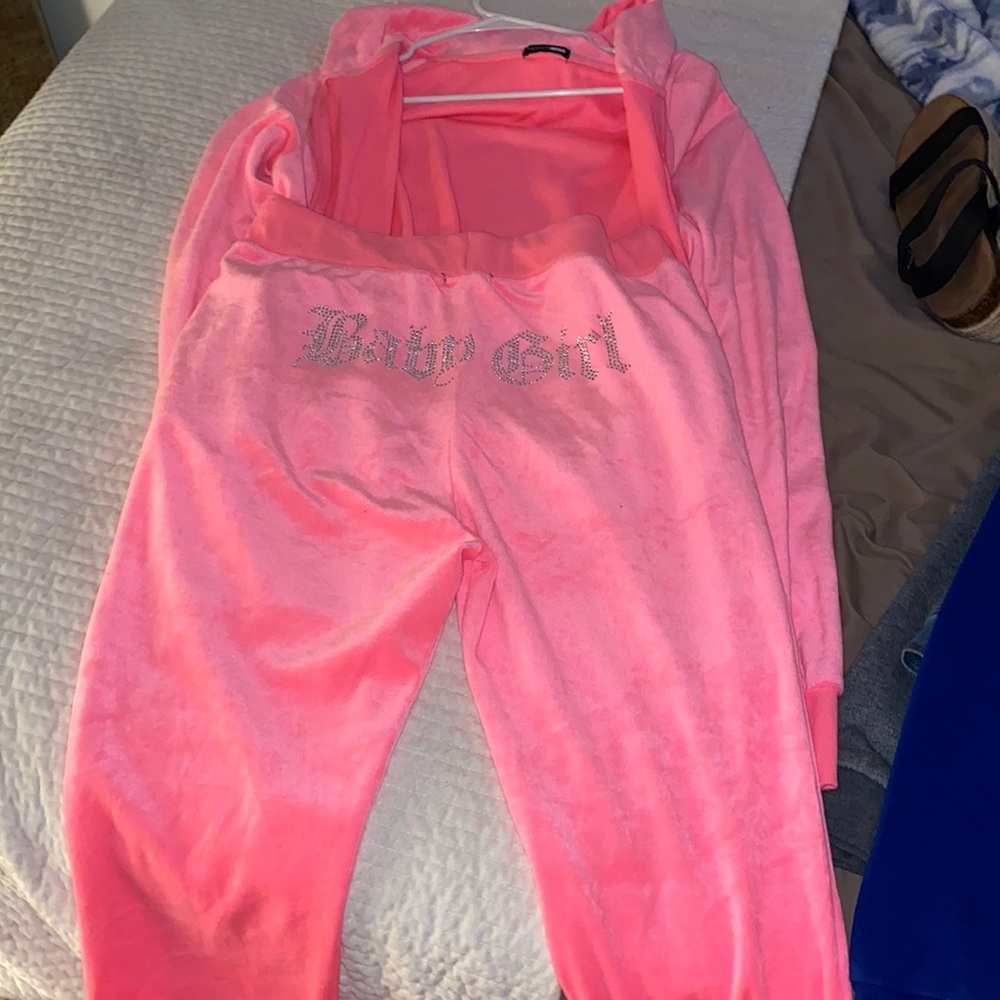 Pink track suit set